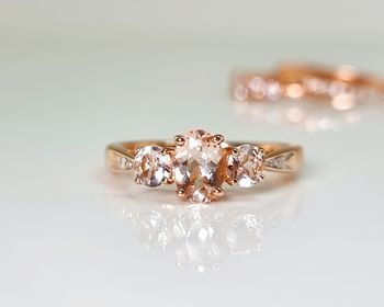STUNNING 9ct Rose Gold Morganite & Diamond Ring | Jewellery Past and ...